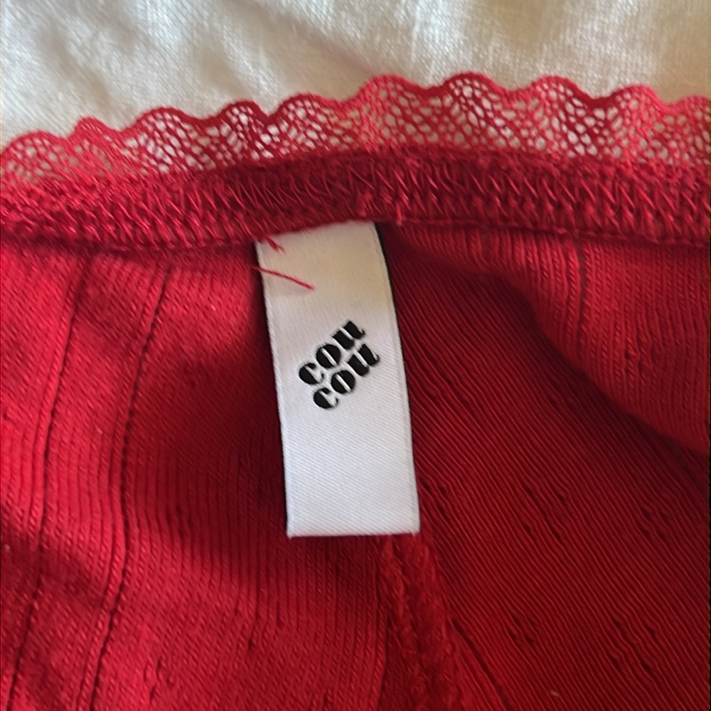 Cou Cou Intimates Pointelle Lace Red Set S - Picture 4 of 4
